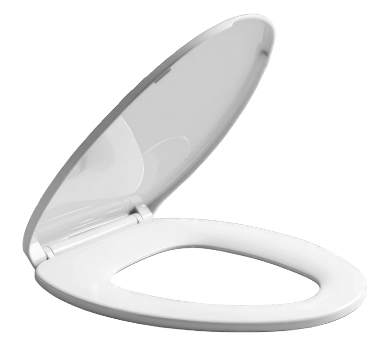 White VICAR toilet seat with the lid open